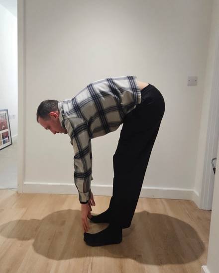 Fraser after the programme, bending noticeably further forward